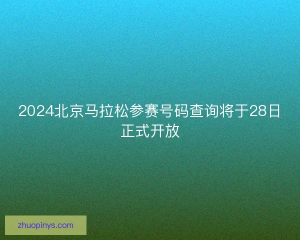 2024北京马拉松参赛号码查询将于28日正式开放